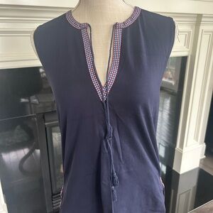 J. Crew Navy Top with Red Trim
